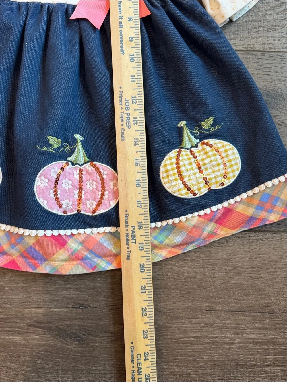 Bonnie Jean Cream, Navy & Coral Pumpkin Patch Dress